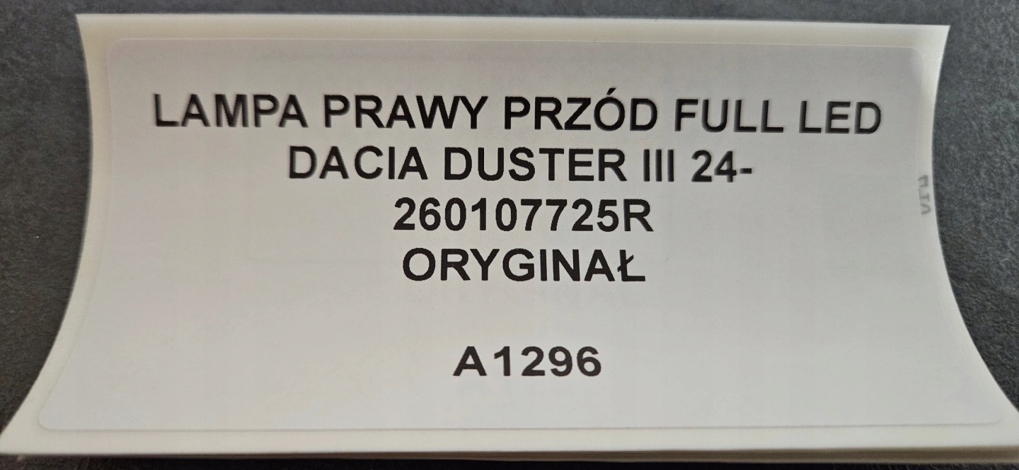 Licht rechts vorne FULL LED DACIA DUSTER III 24- Original 260107725R