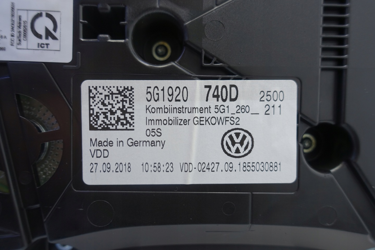 dials dials VW GOLF VII 7 5G 28248KM 5G1920740D