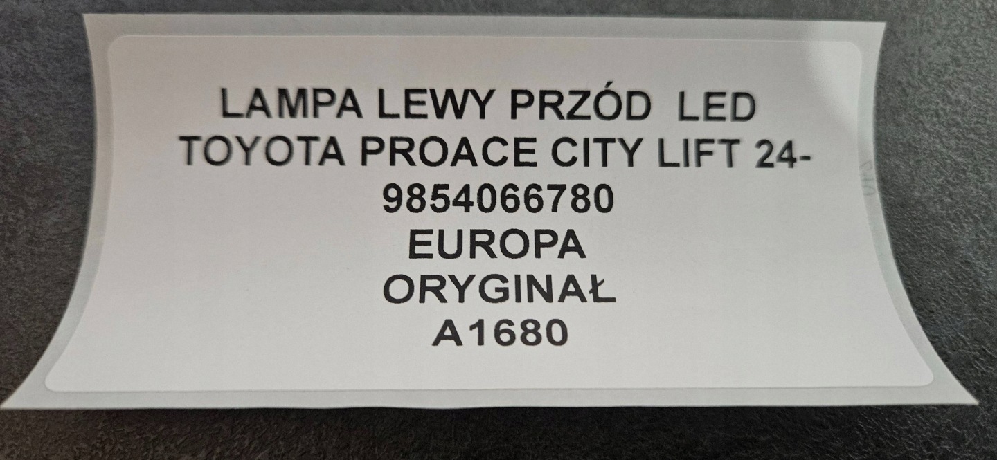 Reflektor left side Toyota ProAce City 9854066780
