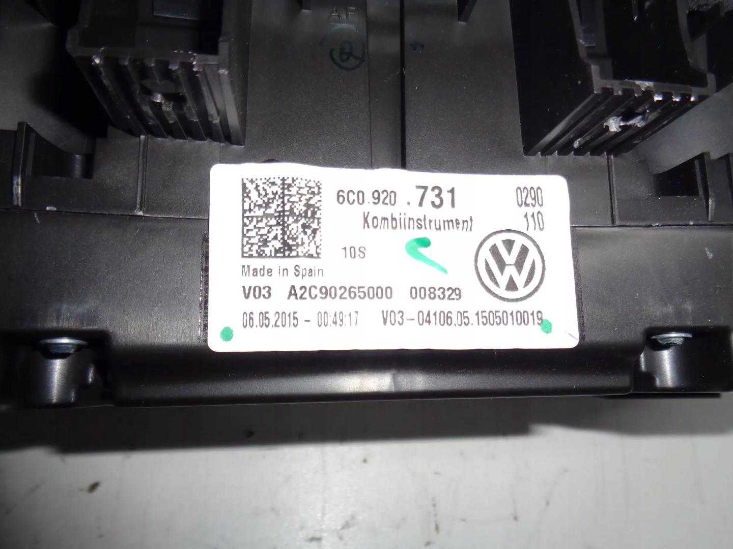 VW POLO V 6C TDI dials dials EUROPA 6C0920731