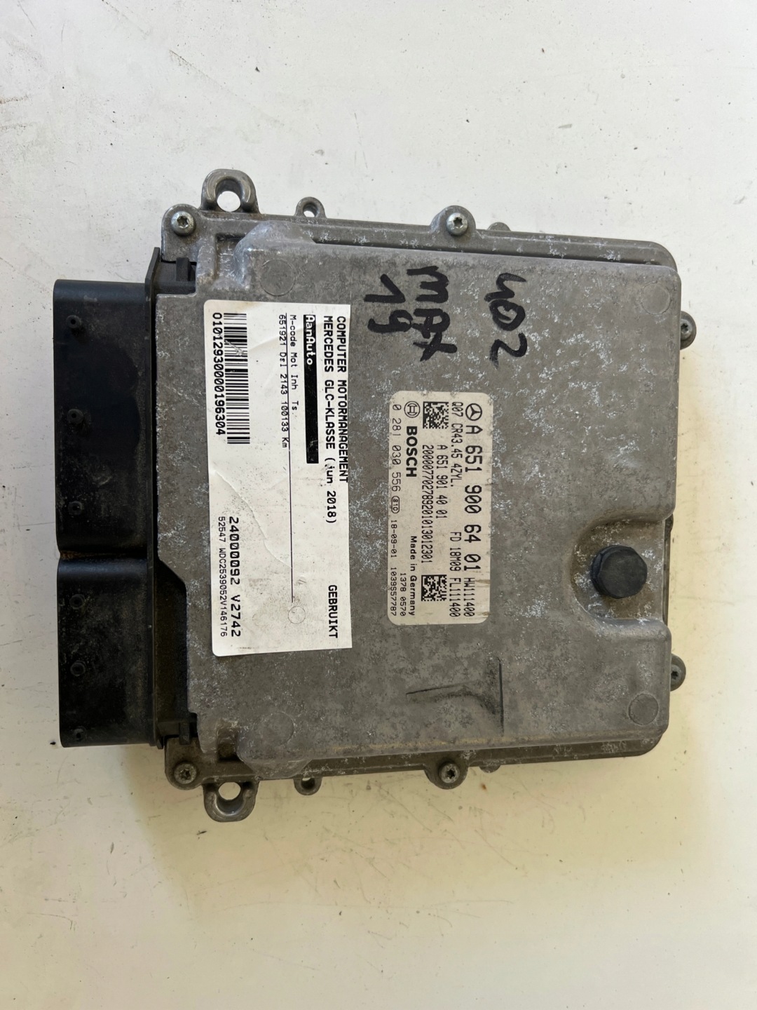 MERCEDES GLC 2.2 CDI A6519006401 A6519014001 0281030556 computer ECU