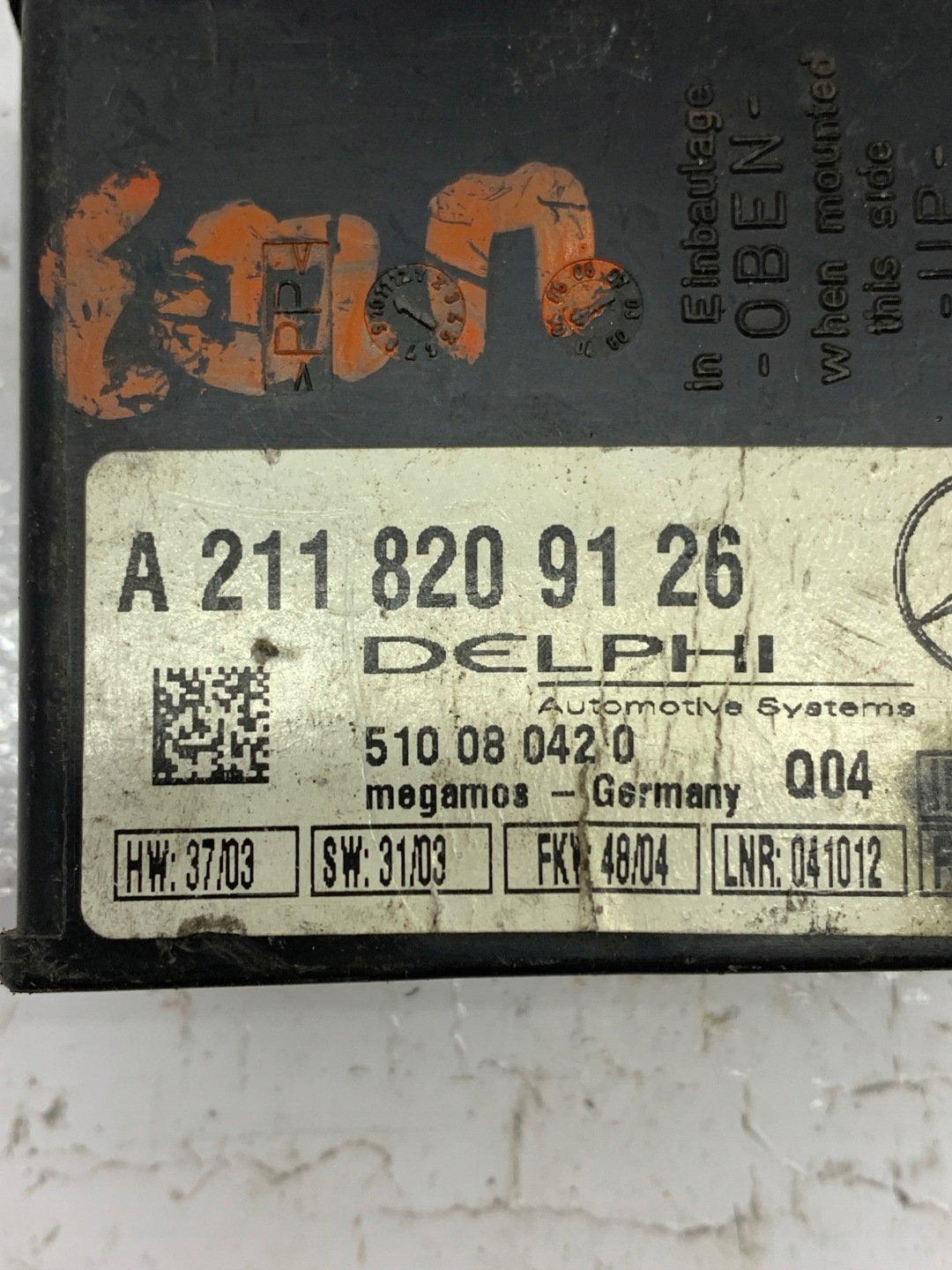 module alarm module control unit A2118209126 MERCEDES