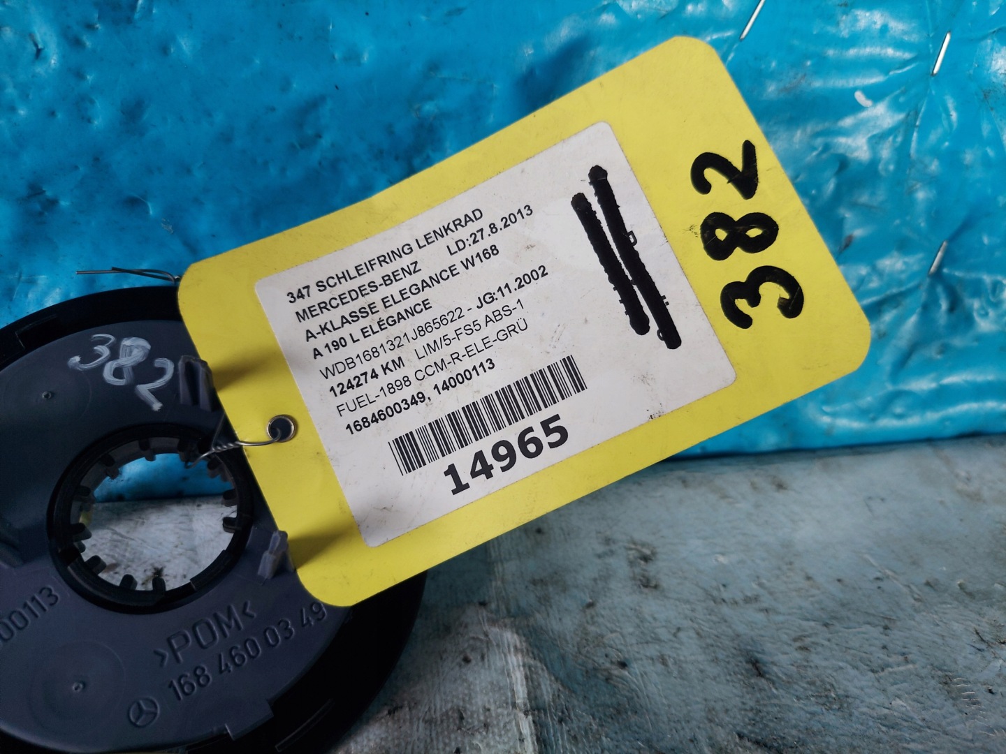 ring airbag MERCEDES A class W168 1684600349