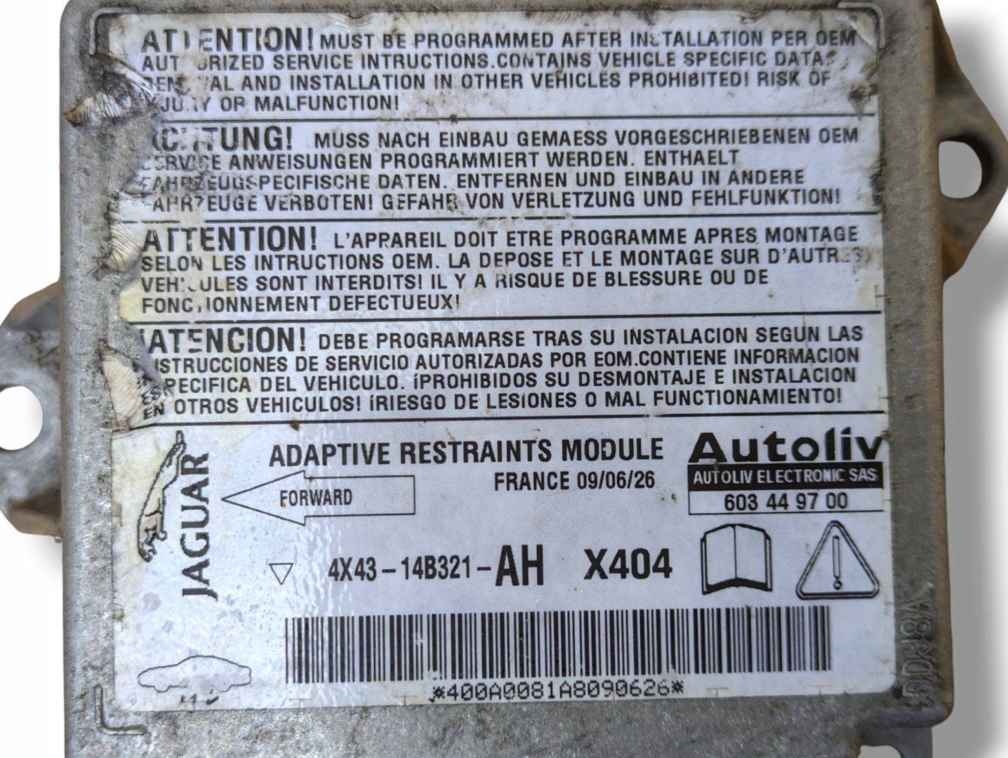 modulo airbag Jaguar X-Type facelift X400 2009 4X43-14B321-AH