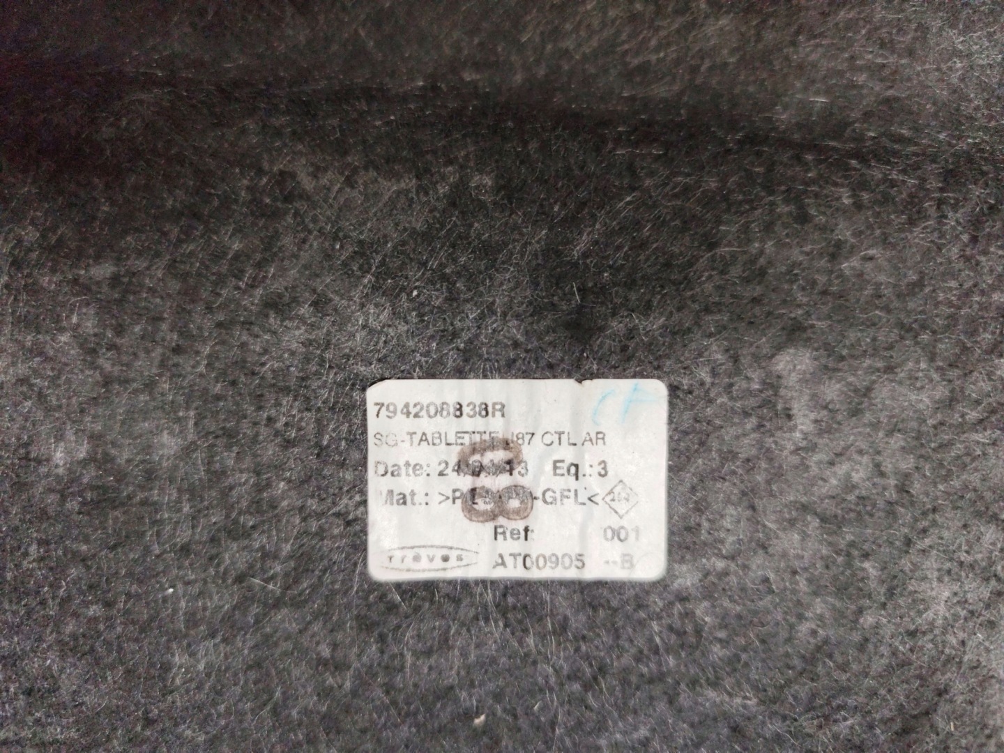 plato boot rear part rear RENAULT CAPTUR and 794208838R