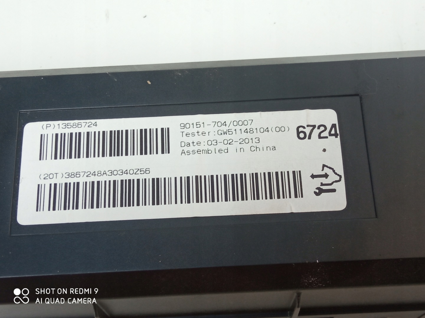 OPEL MOKKA module control unit of the air conditioning 13586724