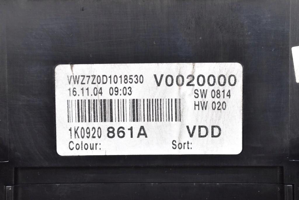 dials dials EU 1K0920861A VW GOLF 5 V 2.0 FSI 150 KM 03-09