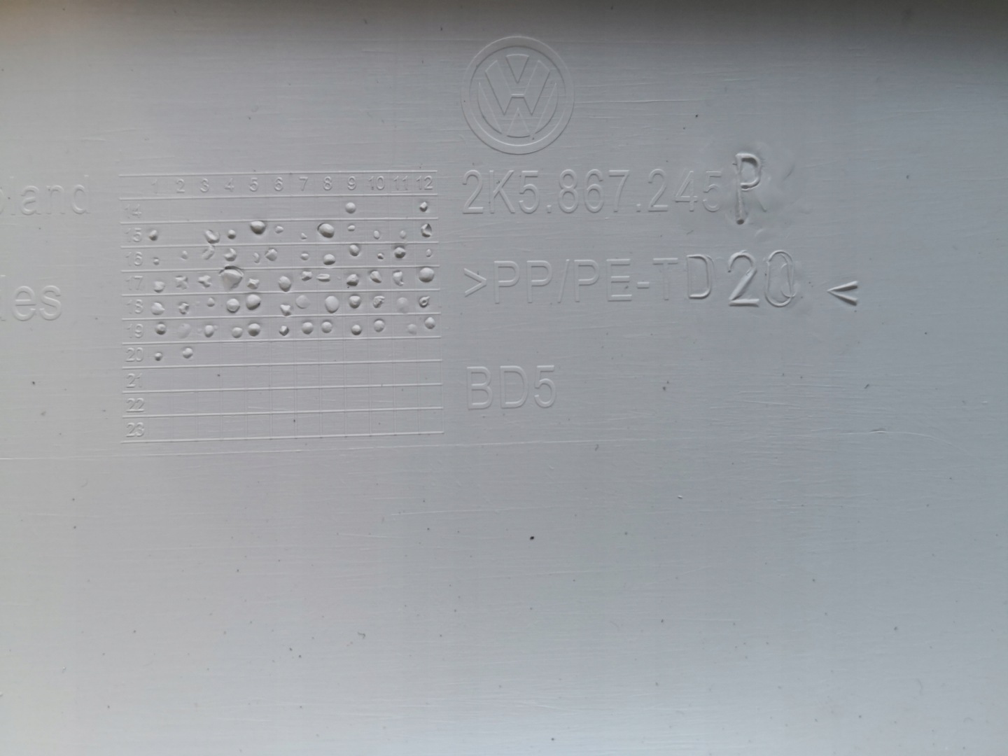 Blende Abdeckung SLUPKA links heck VW CADDY III 2K5867245P