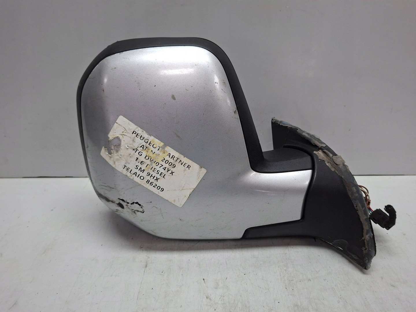 mirror exterior right PEUGEOT PARTNER III 7 PIN 2008