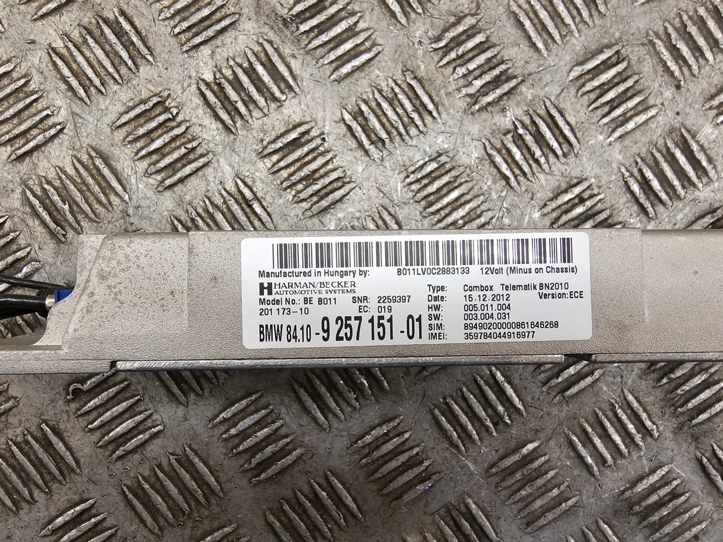 module control unit COMBOX TELEMATIK BMW 5 F10 F11 9257151