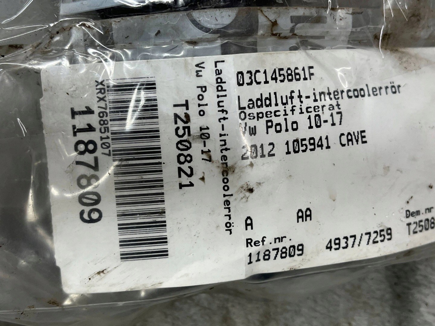 pipe DOLOTOWA air Volkswagen 03C145861F
