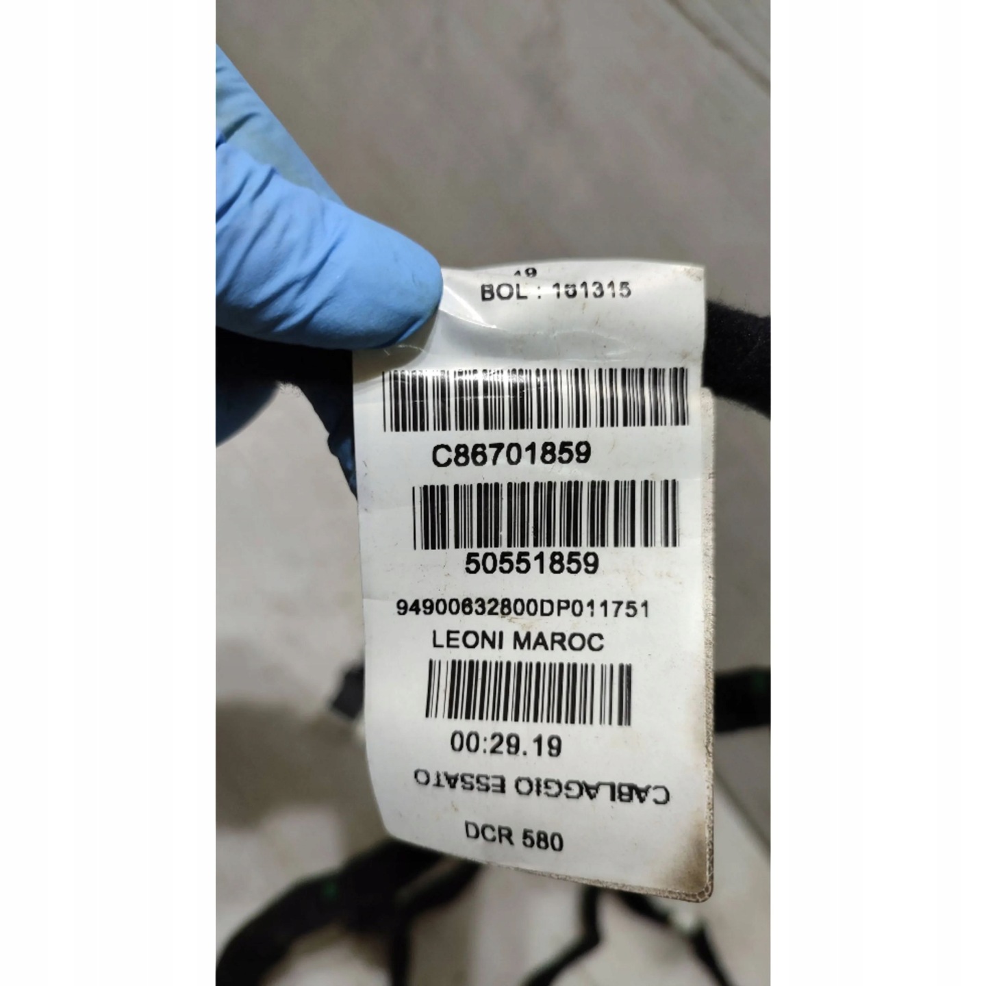 bundle electrical rear part side right Alfa Romeo Stelvio 50551859