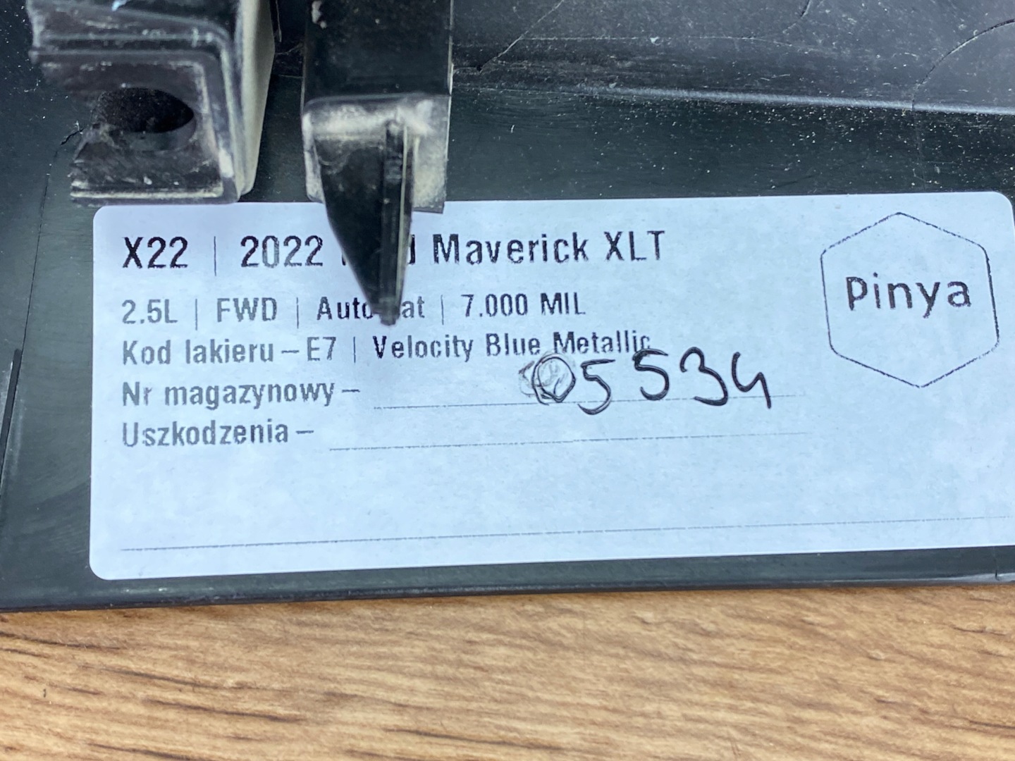 upper moulding slupka C Ford Maverick 2022+ USA