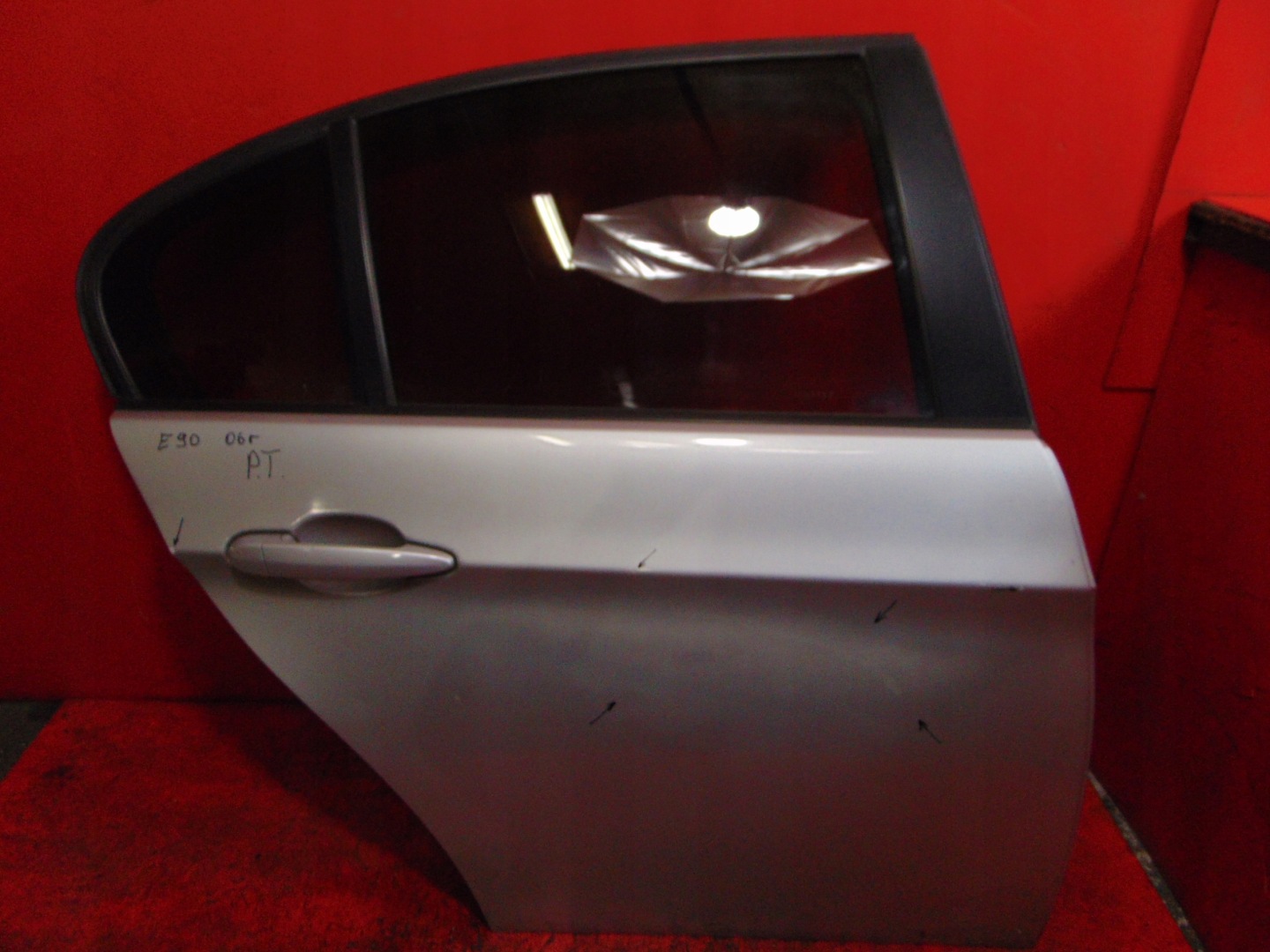 BMW 3 E90 door rear part right 354 silver sedan