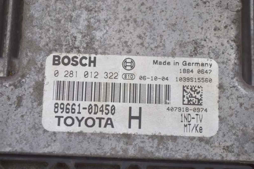 computer control unit of the engine 89661-0D450 TOYOTA YARIS 2 II 1.4 D-4D 90 KM