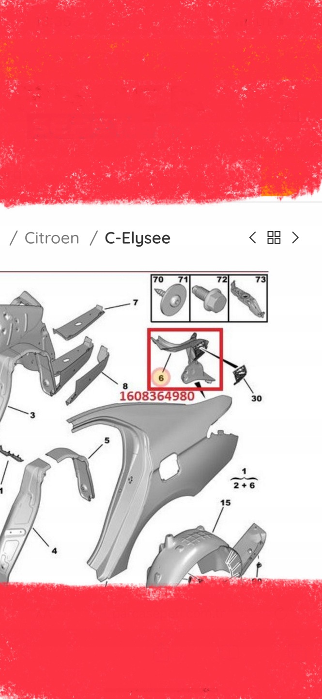 Stütze OKULAR links Leuchte hinten CITROEN C-ELYSE