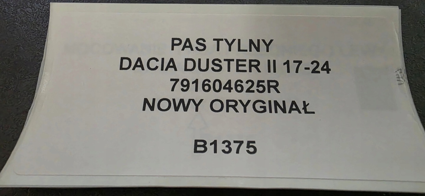 rear panel DACIA DUSTER II 17-24 new original 791604625R