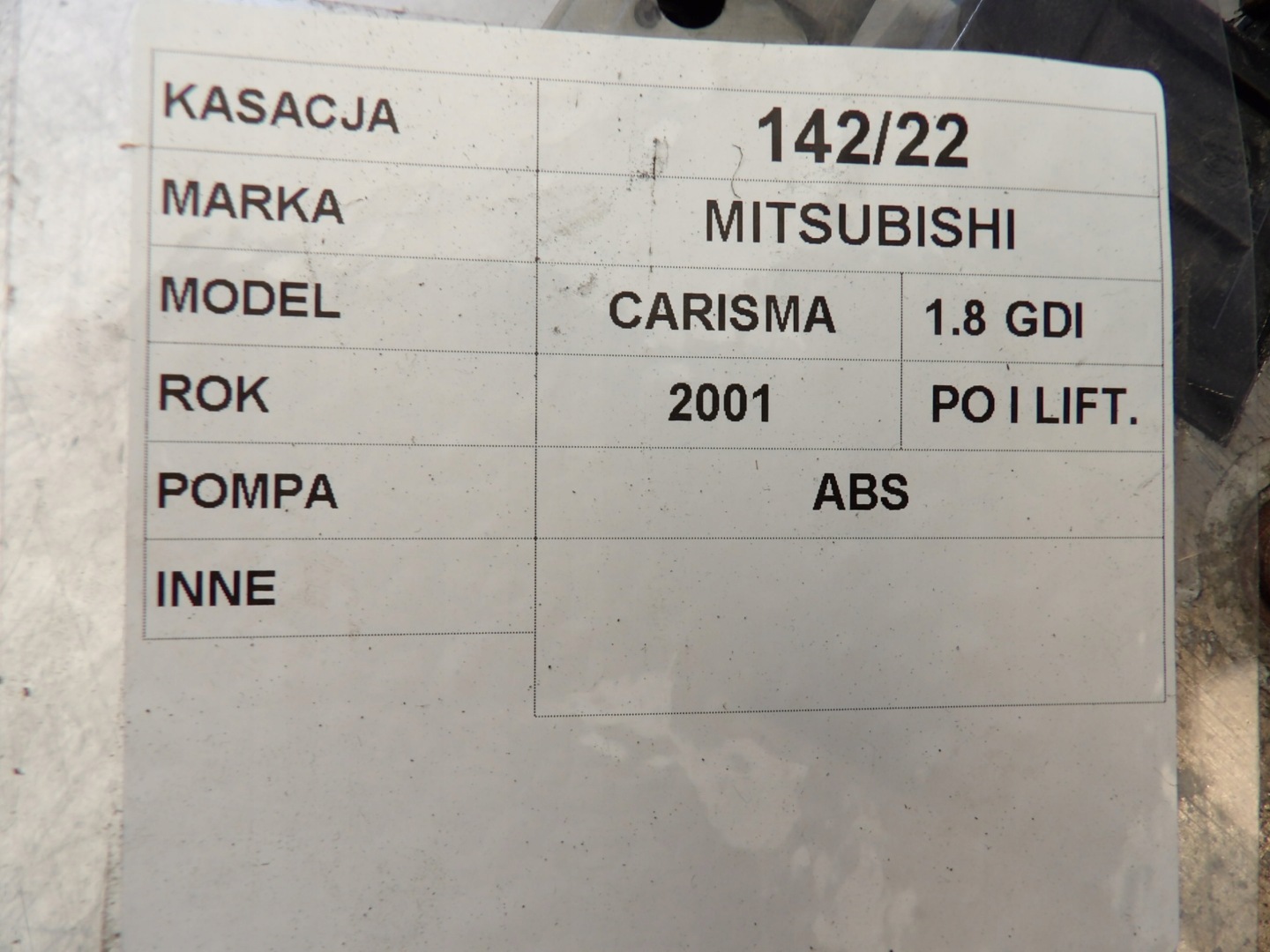 POMPA ABS MITSUBISHI CARISMA 1,8GDI FL 0273004488