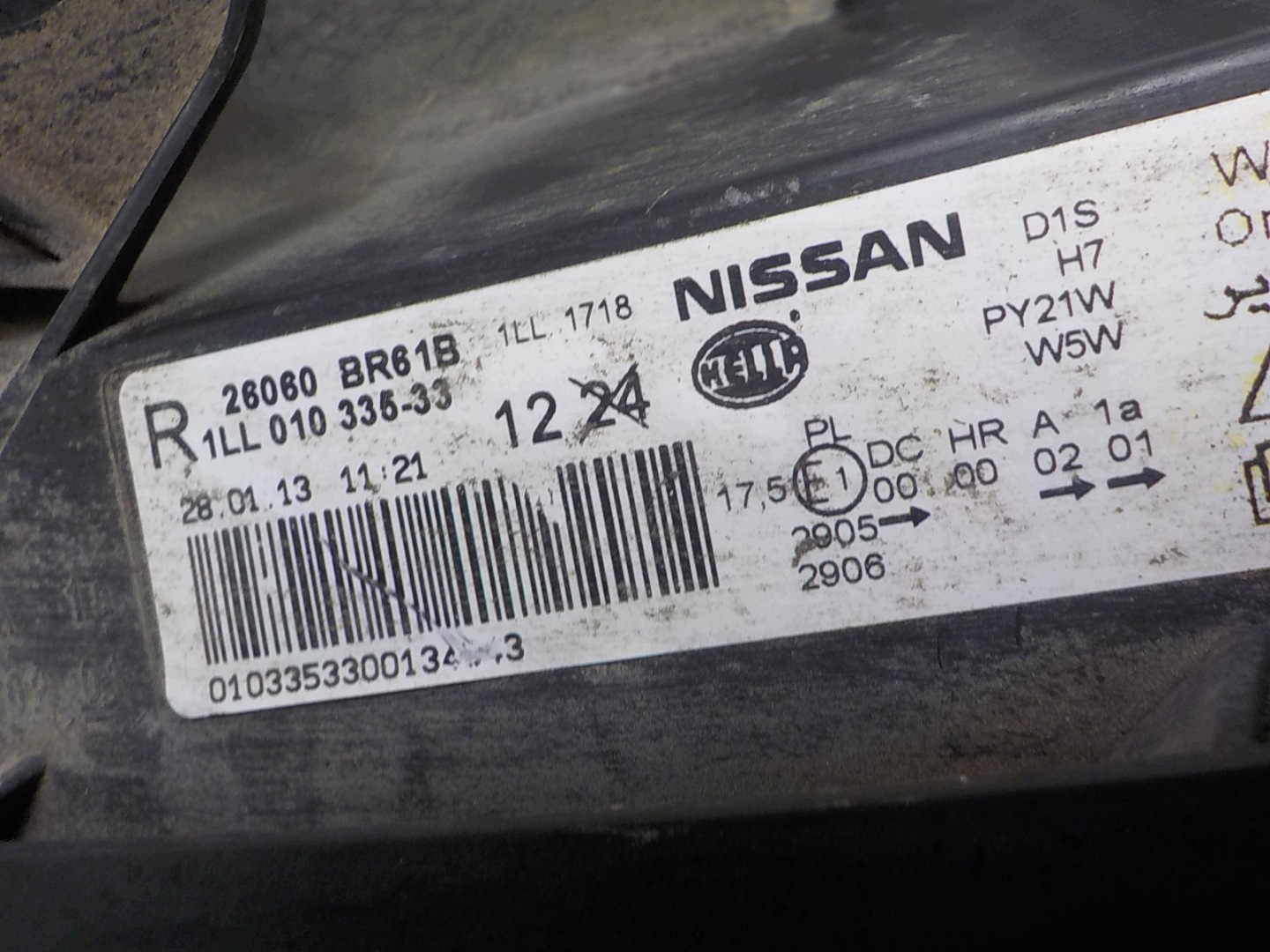 NISSAN QASHQAI J10 XENON LIFT light left front front 26060 BR61B