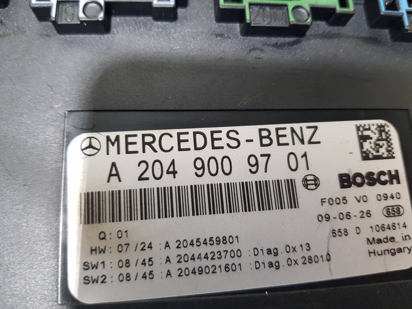 MERCEDES W204 Module fusibles Unité commande confort SAM A2049009701