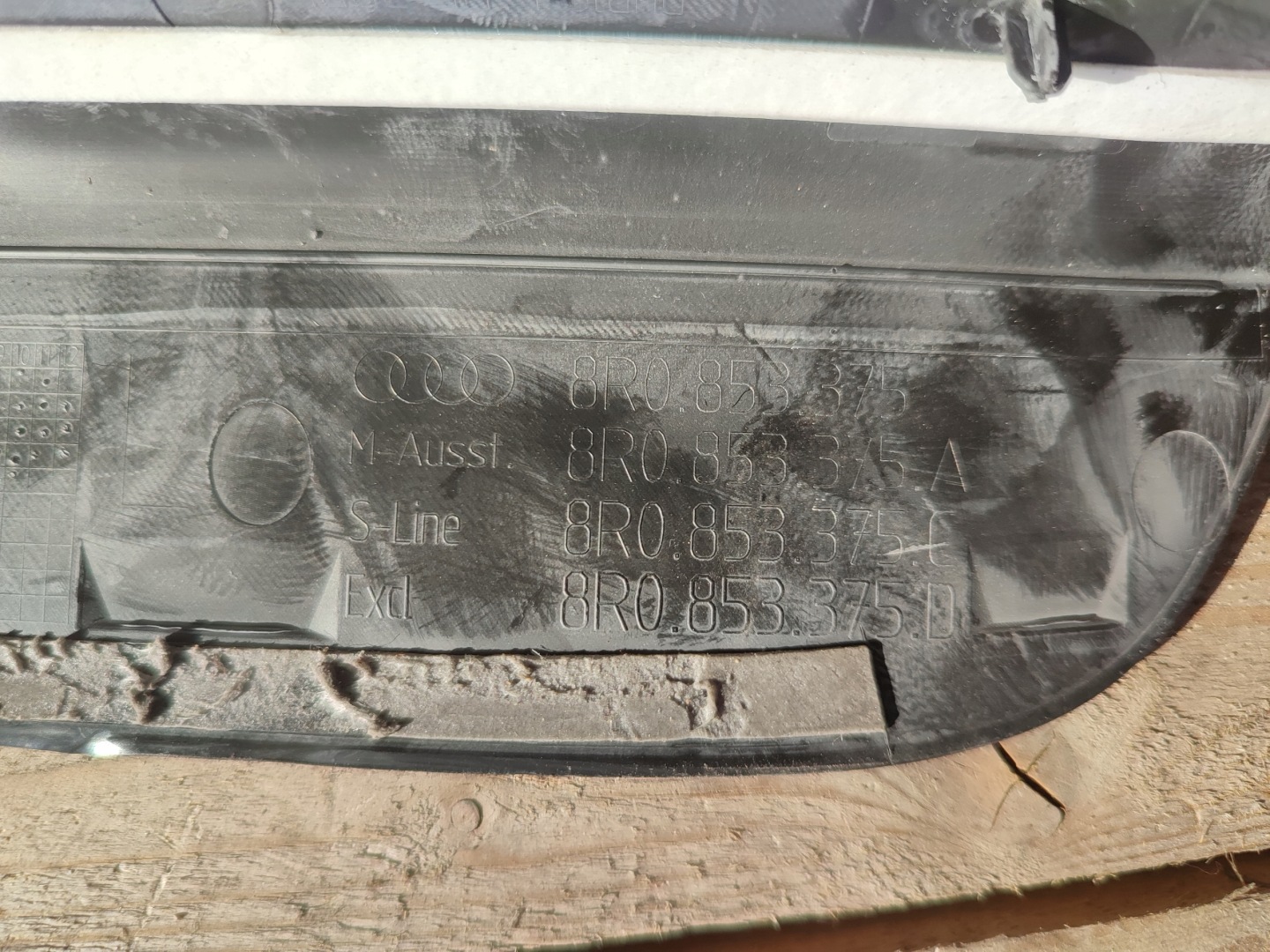 moulding threshold left rear part S-LINE AUDI Q5 8R0853375C