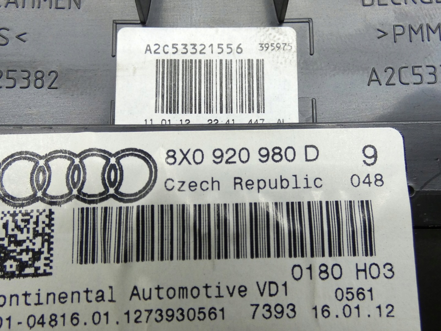 dials dials display AUDI A1 8X 2.0 TDI 8X0920980D