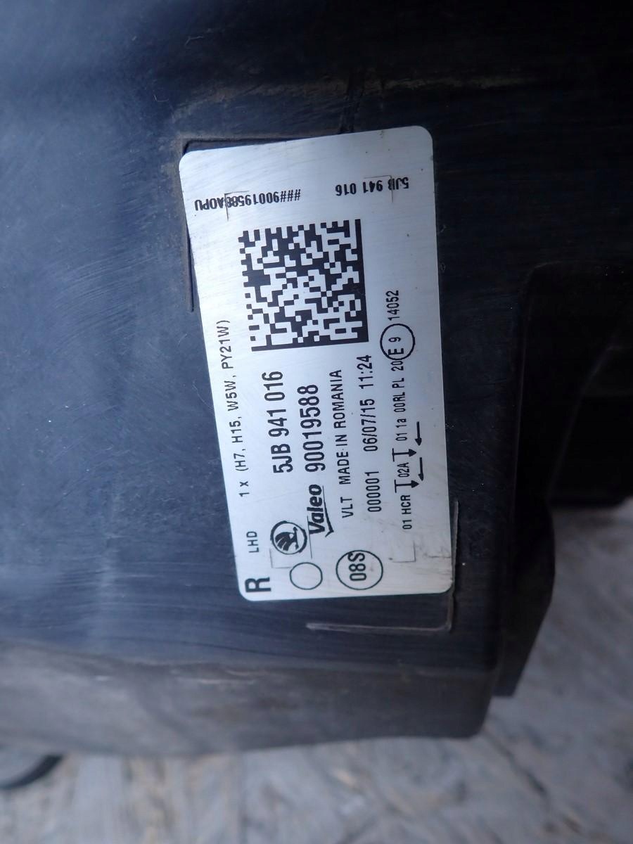 light right REFLEKTOR right SKODA RAPID 5JA NH3 NH1 2012-2015R 5JB941016