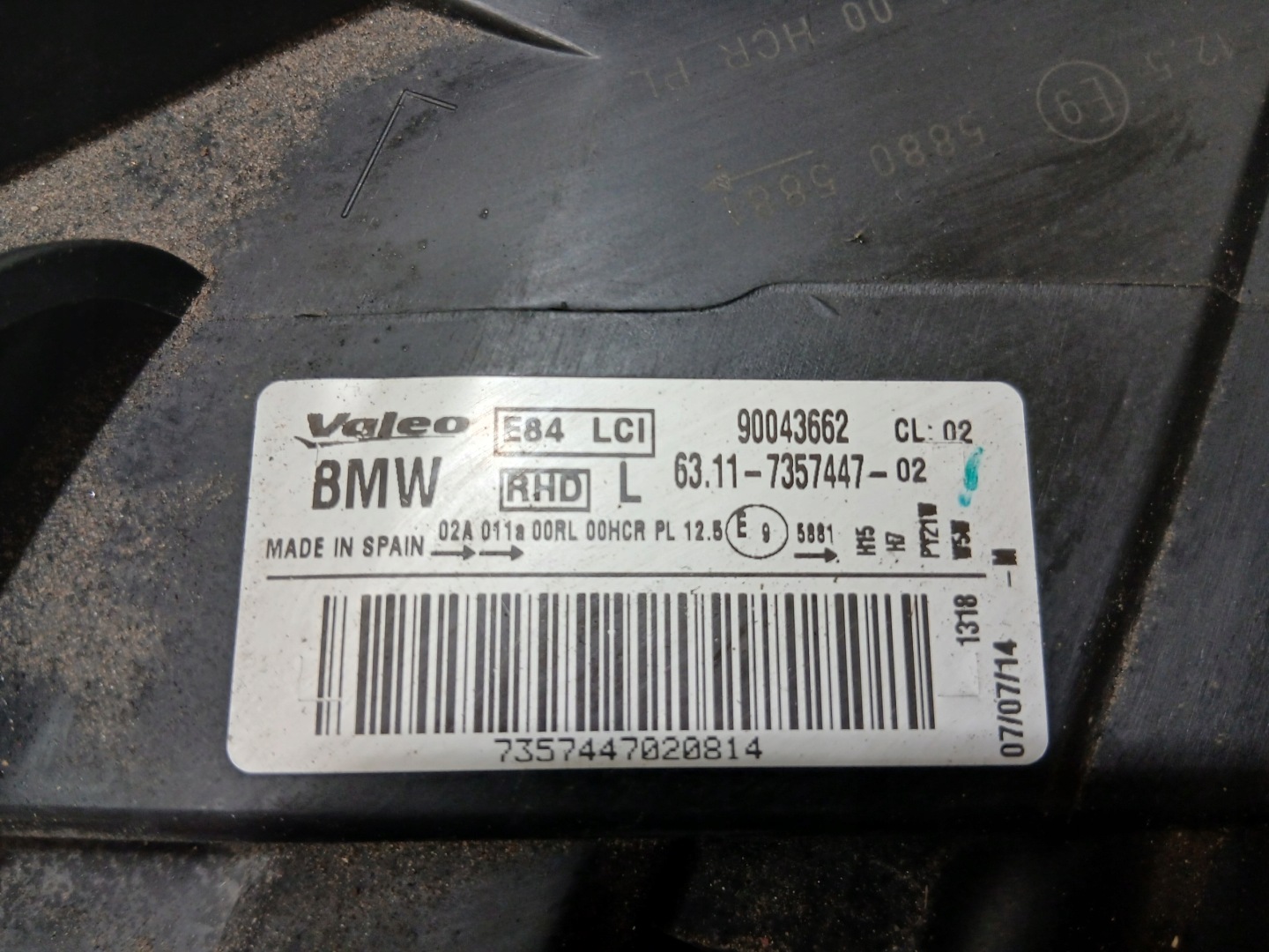light left front BMW X1 E84 7357447 BAV
