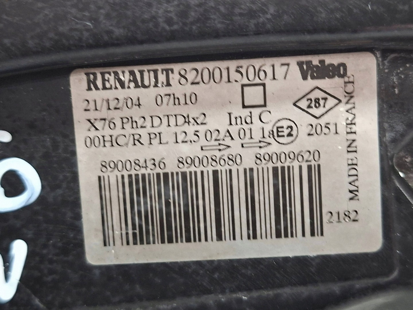 light front right 8200150617 RENAULT KANGOO and LIFT 03-08