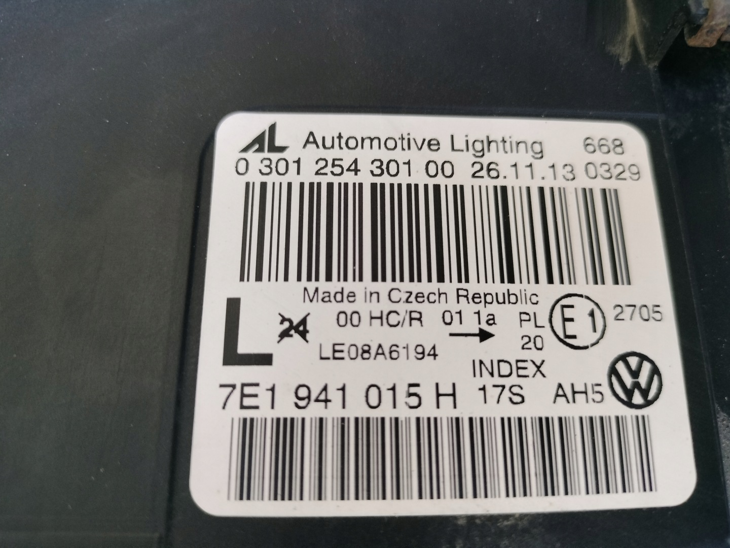 light left REFLEKTOR VW T5 7E 7E0 09- LIFT