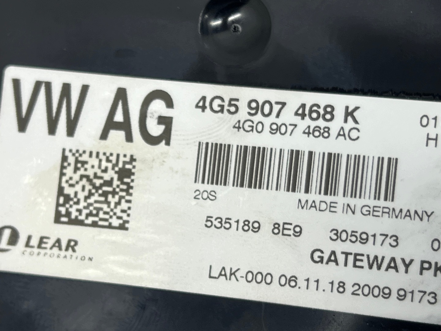 module control unit GATEWAY AUDI A6 C7 A7 4G A8 D4 4G5907468K