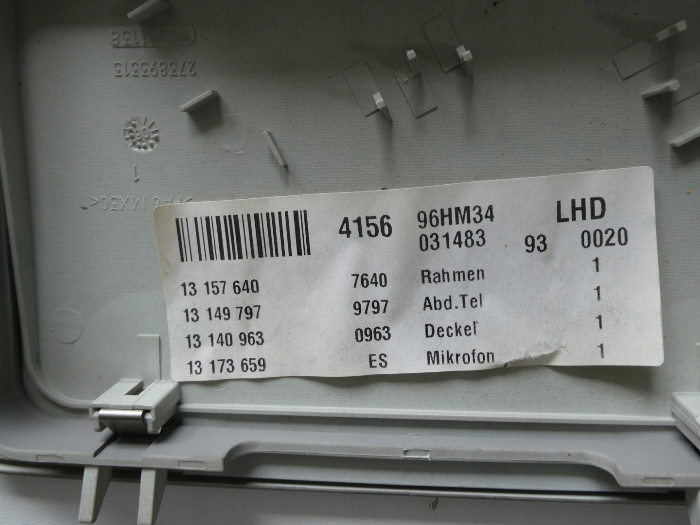 Licht Dachhimmel Dachverkleidung PANEL Schiebedach OPEL VECTRA C SIGNUM