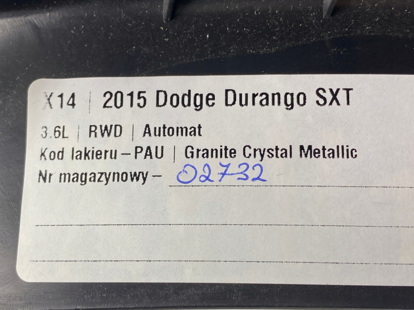 cover moulding threshold threshold Dodge Durango 2014+ USA