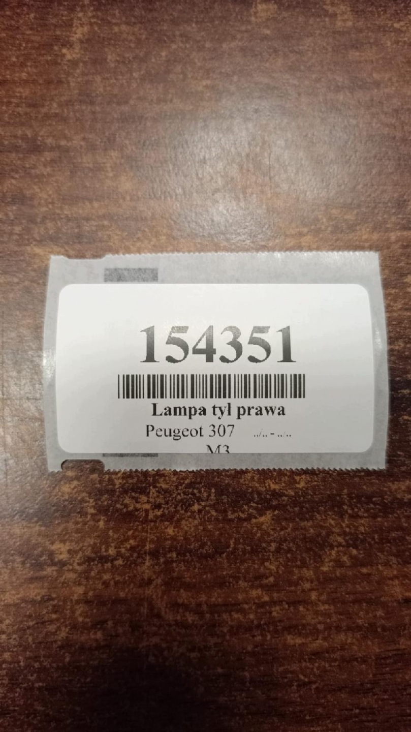 PEUGEOT 307 light right rear part 557674