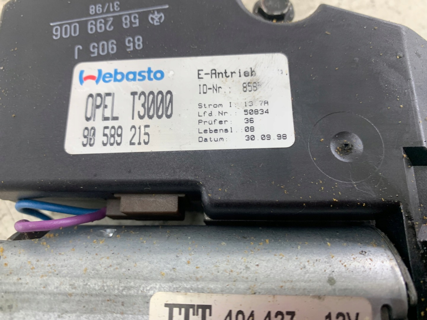 OPEL ASTRA II G Motor Schiebedach 90589215