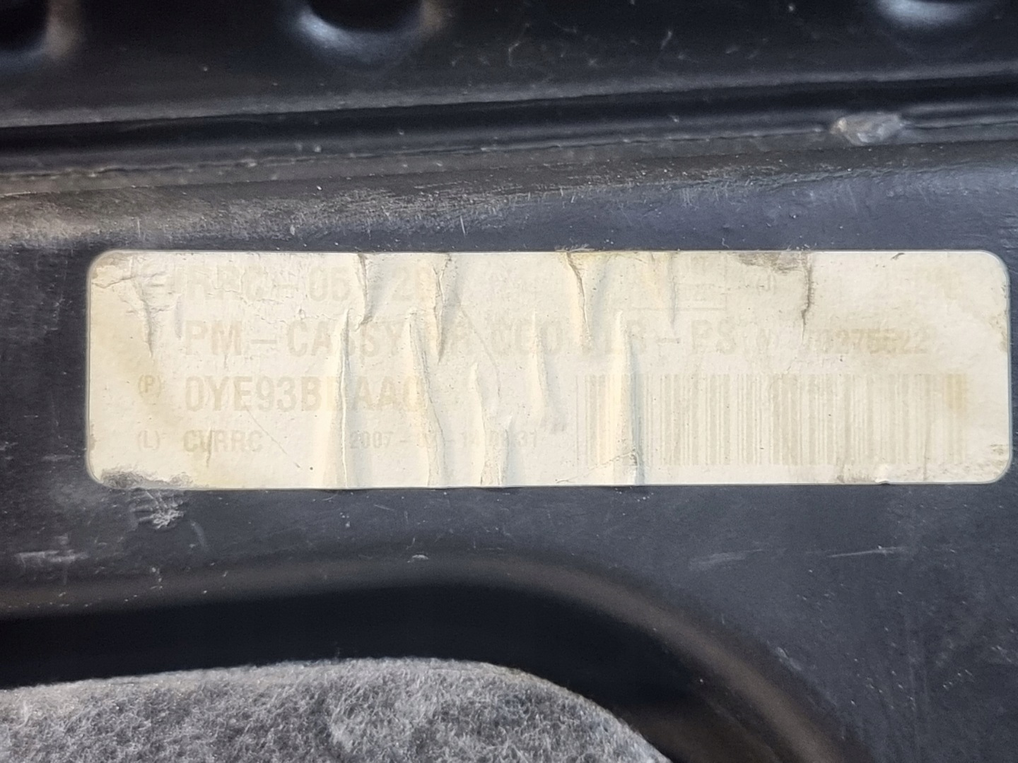 mats floor BAGAZNIA DODGE CALIBER 07r