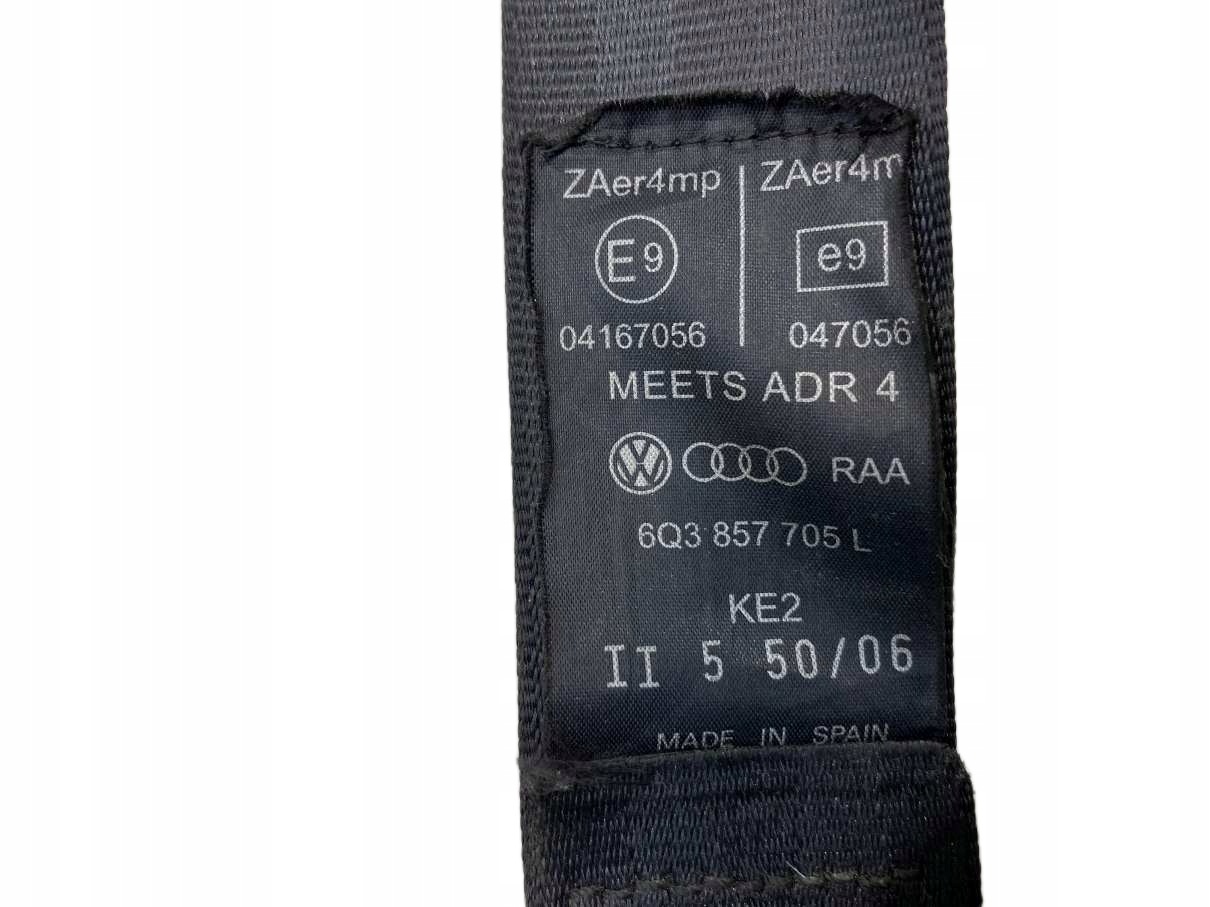 seat belt left front POLO IV 9N FL 3D 6Q3857705L