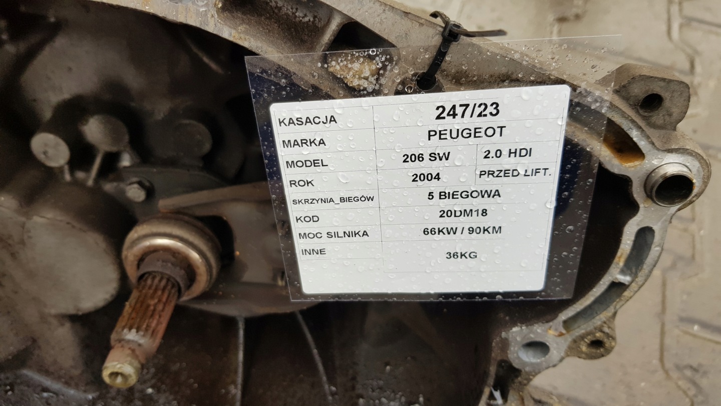 Peugeot 206 2,0hdi 90km getriebe 20DM18