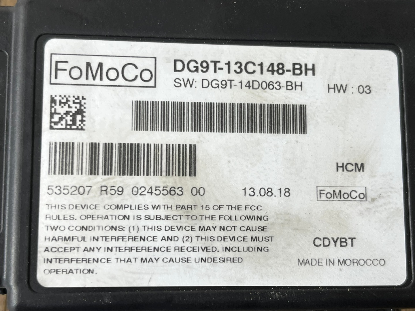 FORD MONDEO MK5 14-18 control unit module lighting DG9T-13C148-BH OE