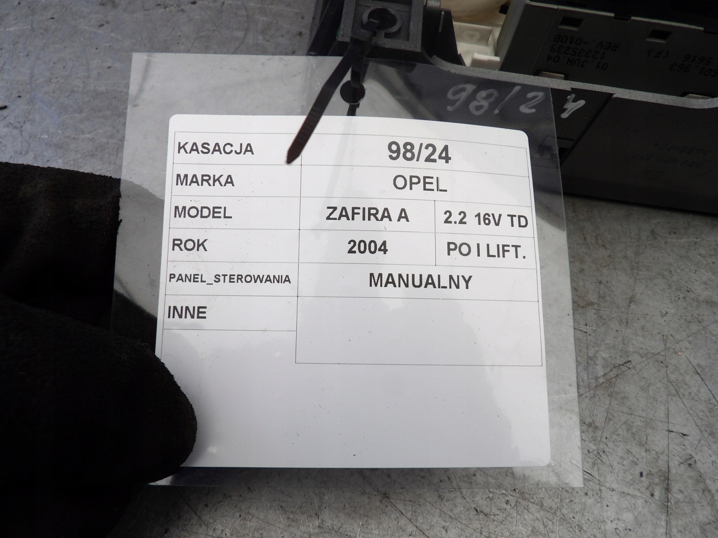 Opel Zafira A panel klími, klimatizaci 2,2TD B5690