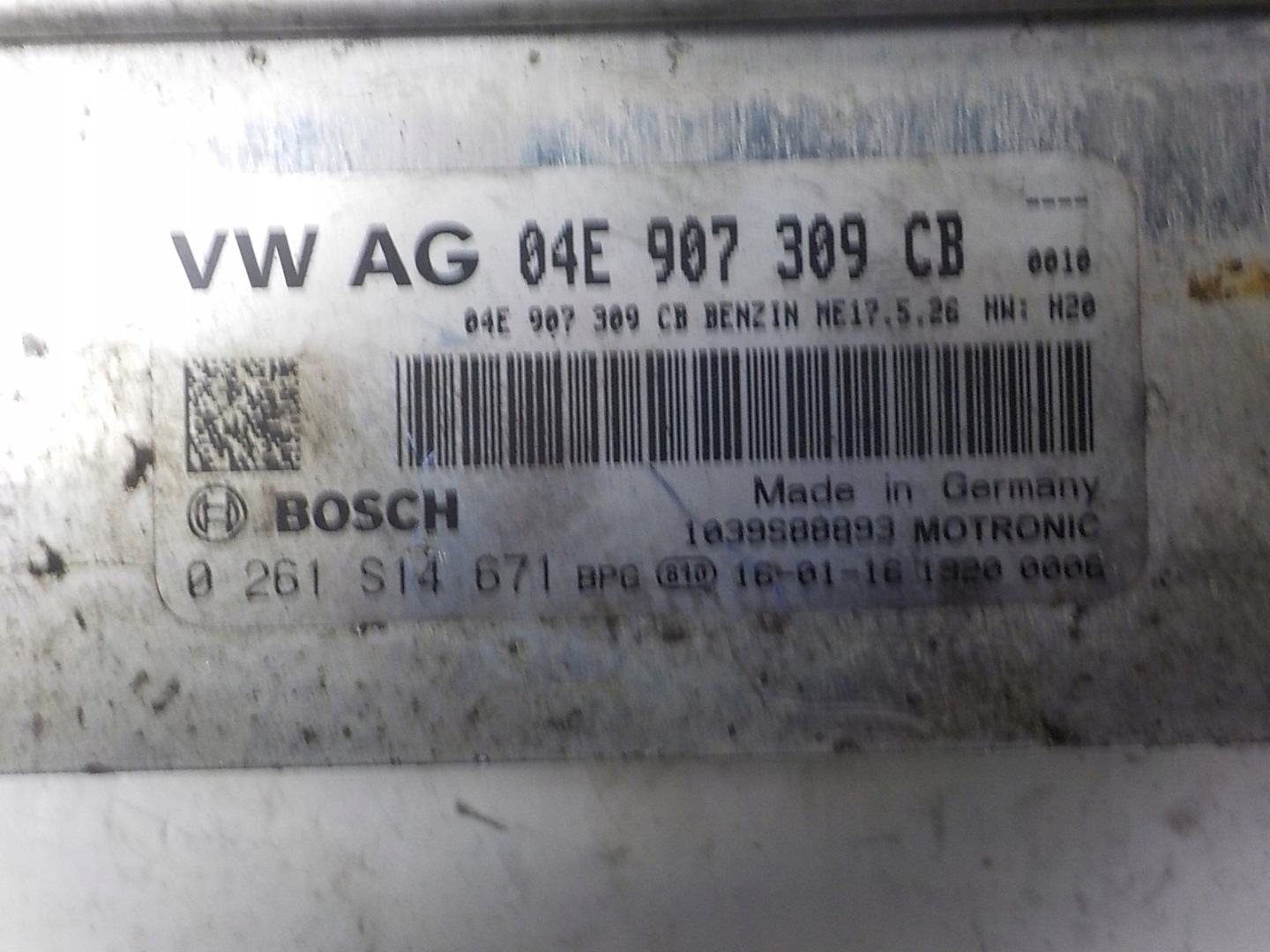 SKODA computer control unit 04E907309CB 0261S14671