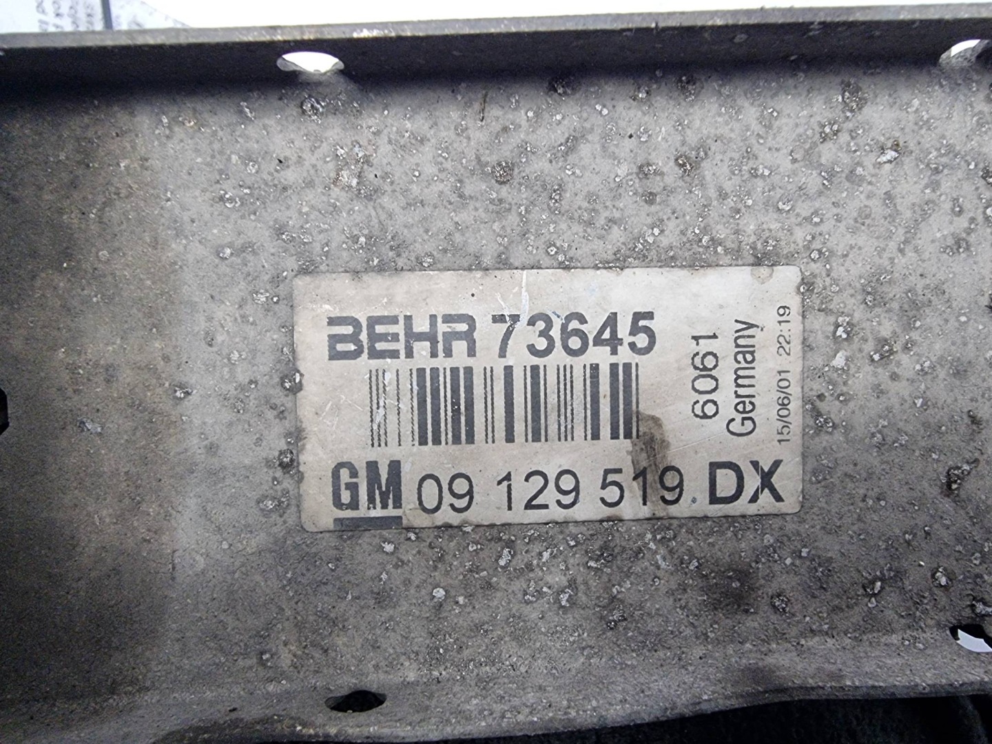 intercooler GM09129519DX OPEL ASTRA G