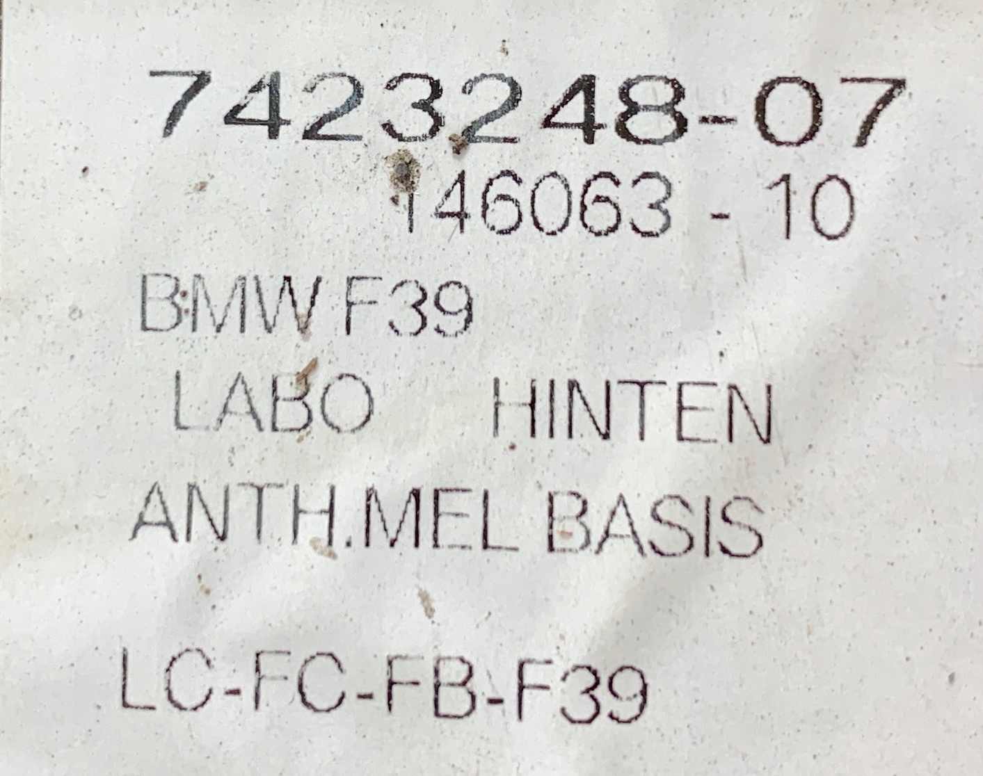BMW F39 X2 mats floor boot 7423248