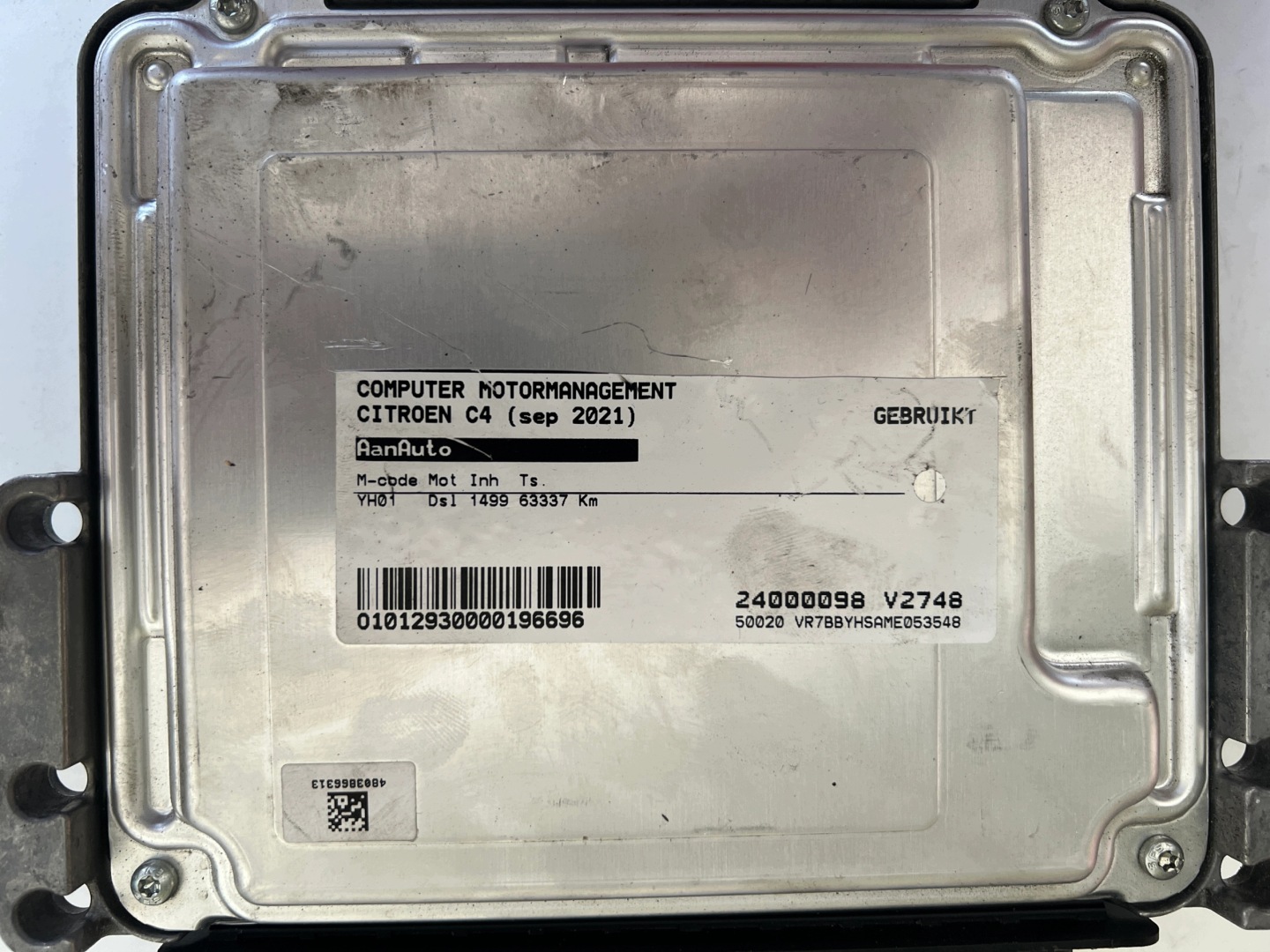 CITROEN C4 YH01 1.5 0281037200 9845780880 9826975080 MD1CS003 computer