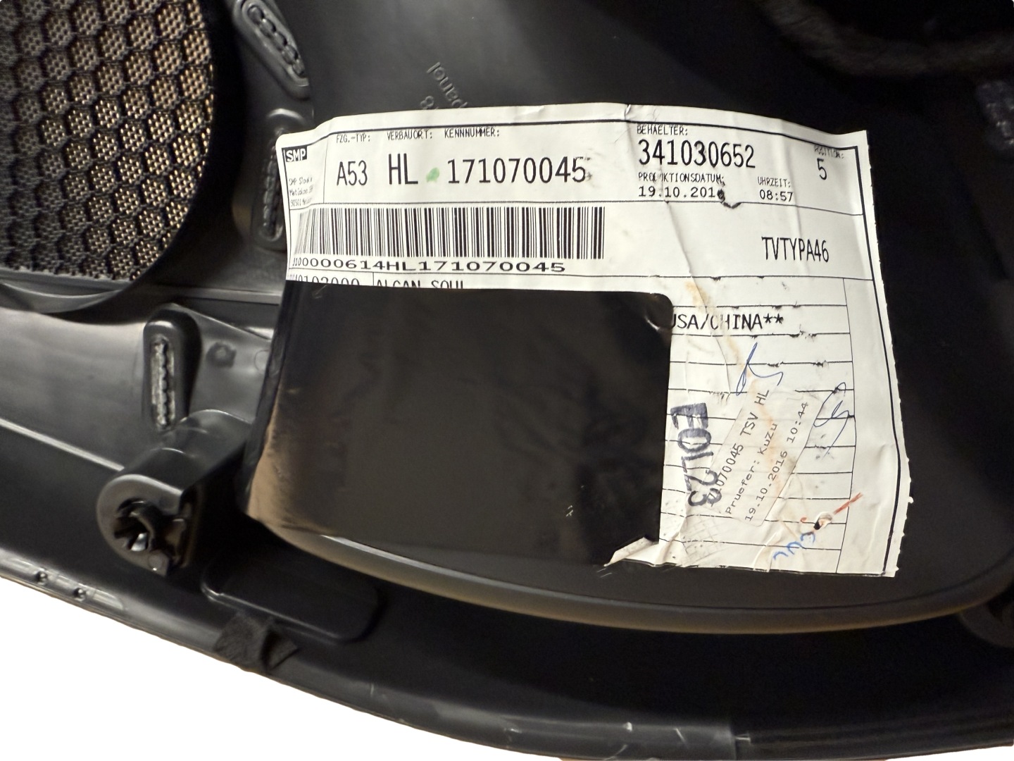 AUDI A3 RS3 8V sedan side door left rear part ALCANTARA