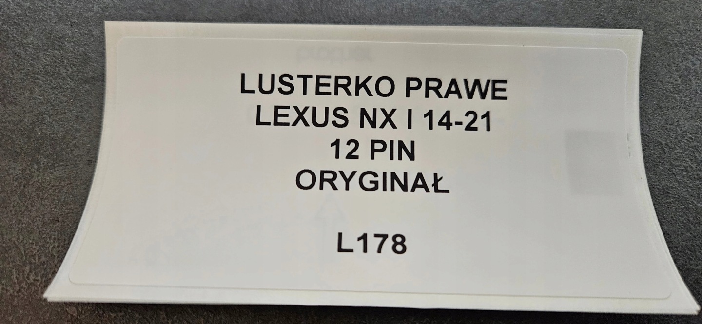 mirror right LEXUS NX and 14-21 12 PIN original EUROPA