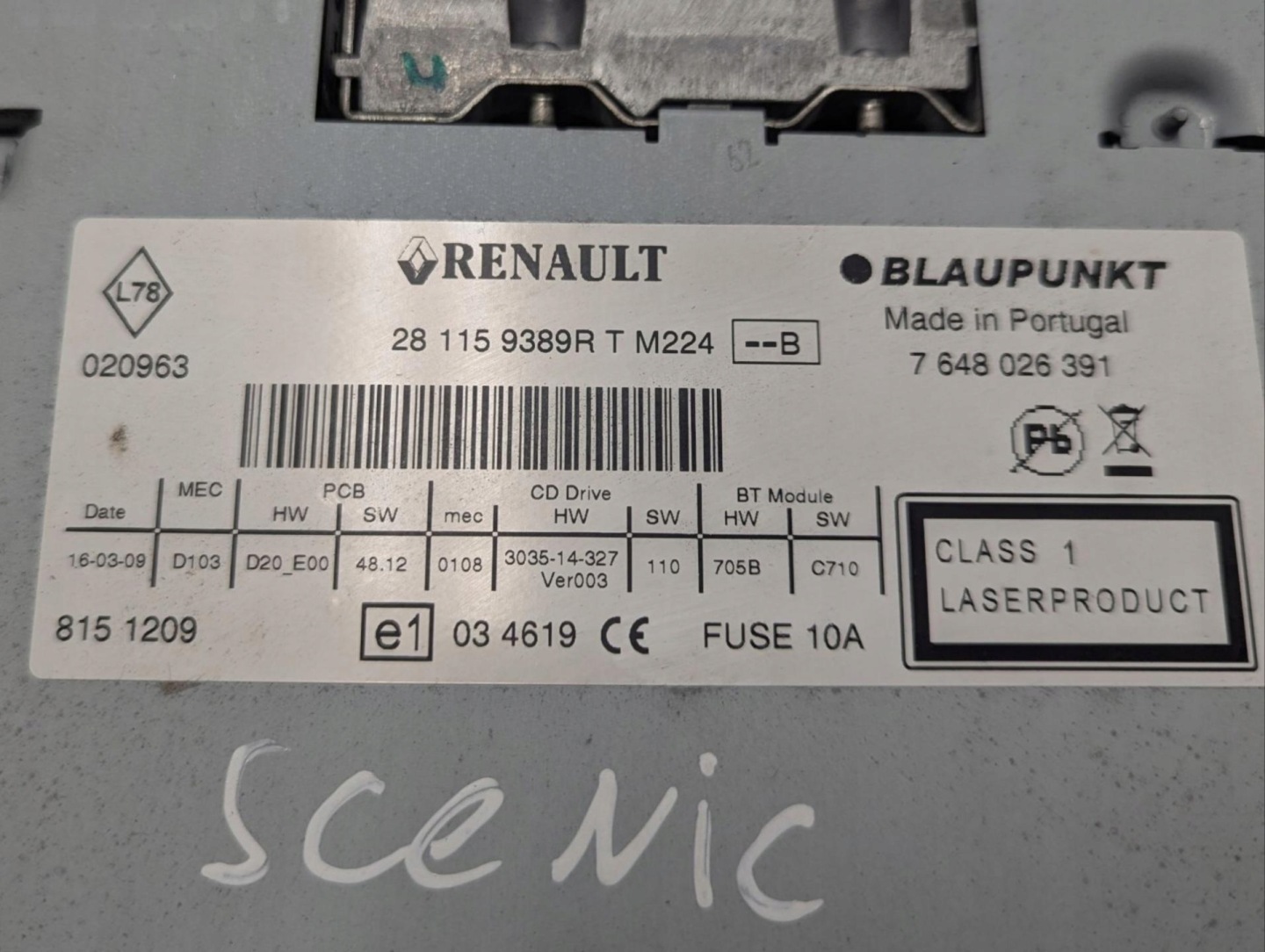 Radio samochodowe Renault Grand Scenic 3 2009 281159389R
