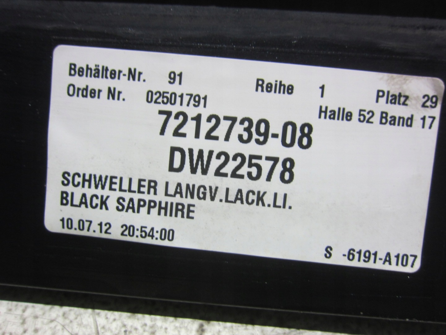 BMW F02 LONG threshold left moulding threshold 475 BLACK SAPPHIRE black MPAKIET