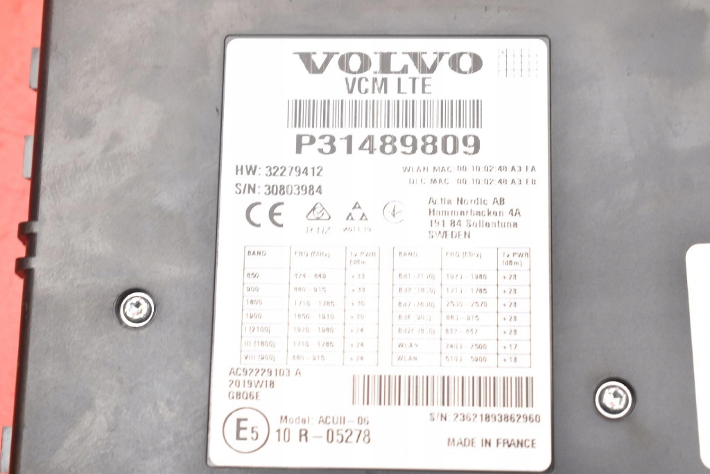 control unit module VCM LTE 31489809 VOLVO S90 2 II 2.0 D4 190 KM 16-20