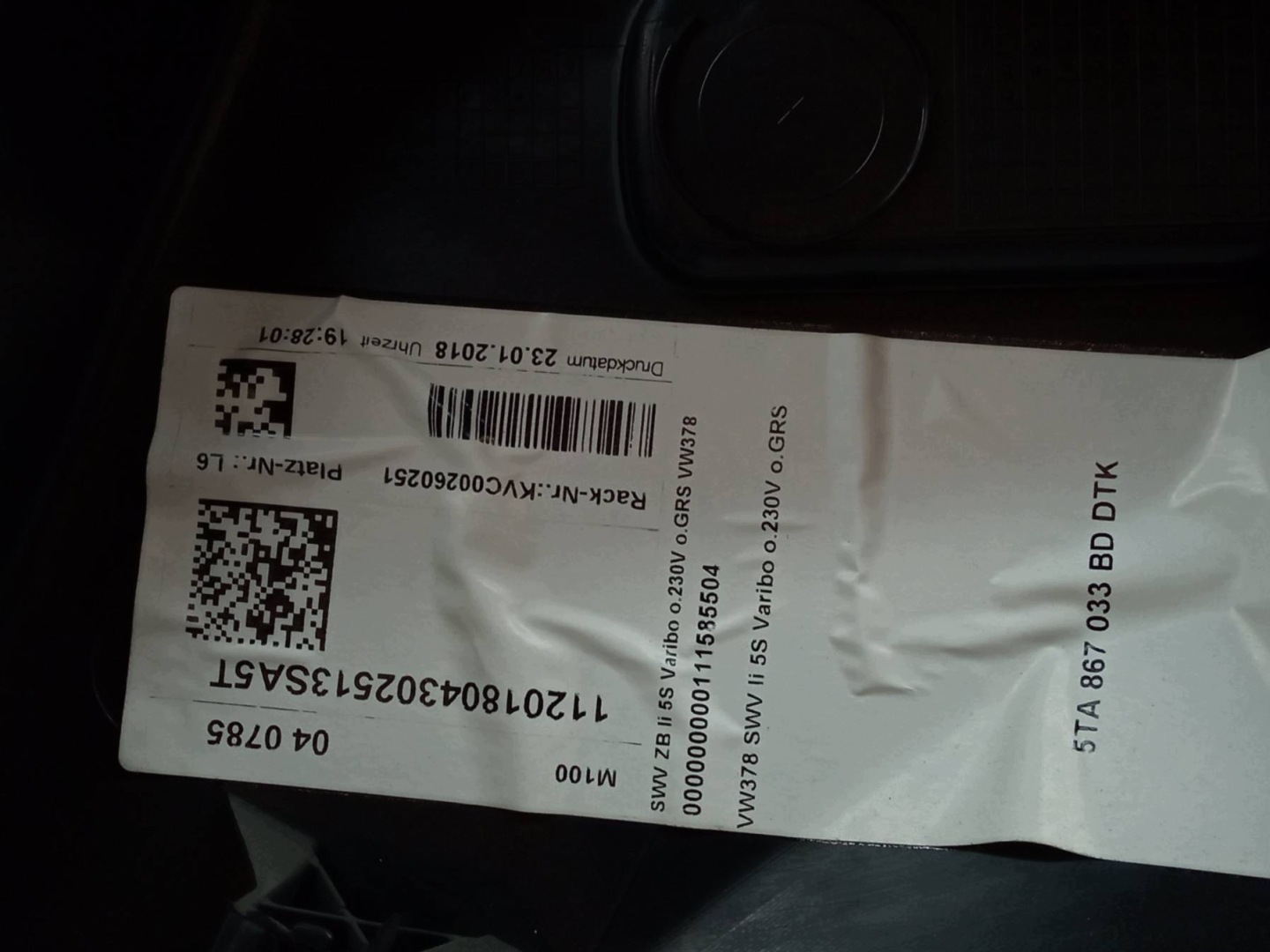 boot upholstery left 5TA867033 VW Volkswagen Touran III (2015- )